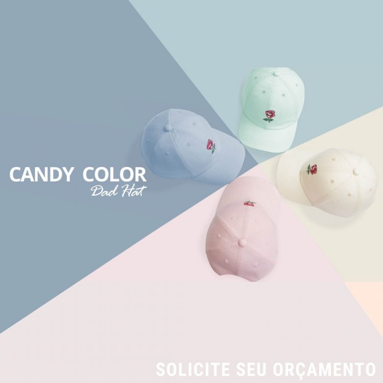 Bonés dad hat cores candy color