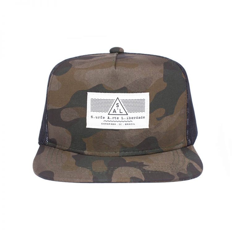 Boné aba reta camuflado de tela - Frente