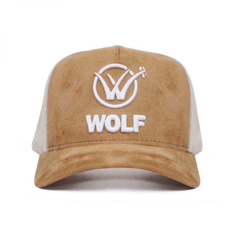 Boné trucker de veludo e tela - Frente