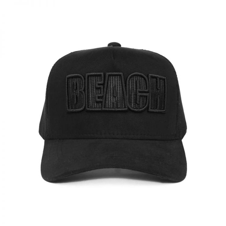 Boné trucker com aplique de tela - Frente