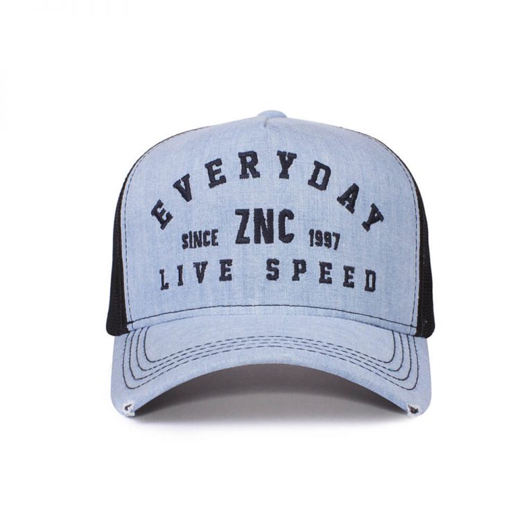 Foto boné trucke de tela com puídos - frente