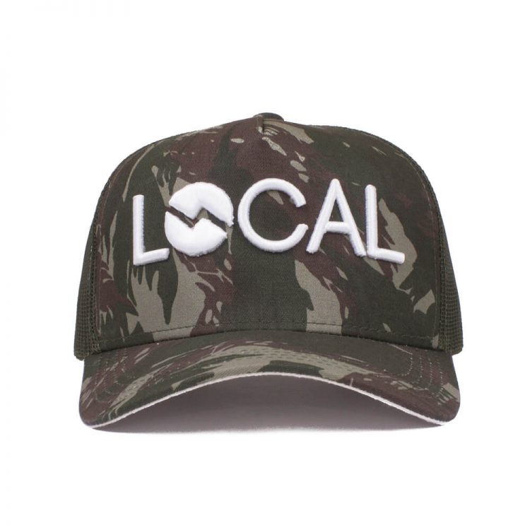 Boné trucker camuflado de tela - Frente